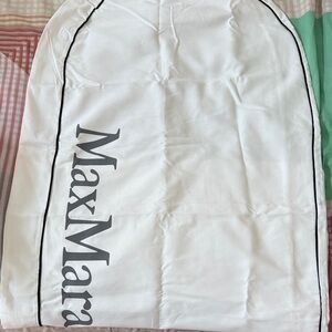 MaxMara White Garment Bag with Black Trim